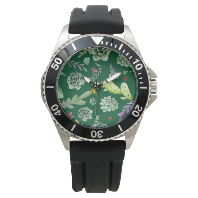 Cactus Mönster 3 Armbandsur (Framsida)