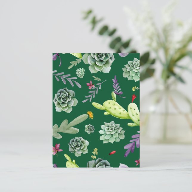 Cactus Mönster 3 Vykort (Stående Fram)