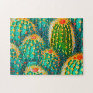 Cactus Mönster 4 Photo Puzzles Internet Jigszz Puz Pussel