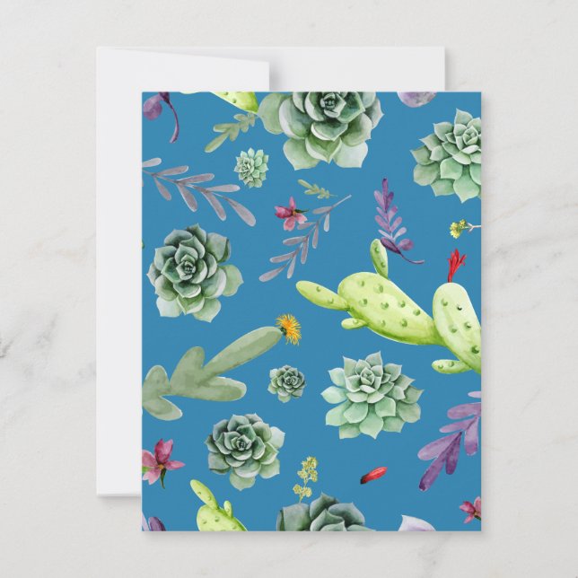 Cactus Mönster 5 Anteckningskort (Framsida)