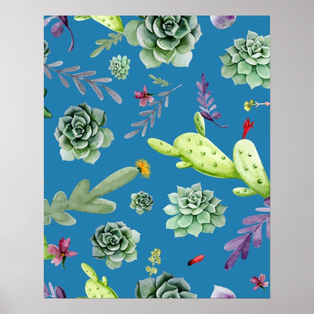 Cactus Mönster 5 Poster (Framsidan)