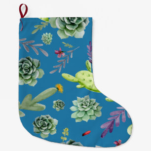 Cactus Mönster 5 Stor Julstrumpa