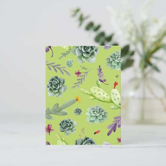 Cactus Mönster 6 Vykort (Stående Fram)