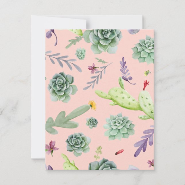 Cactus Mönster 8 Anteckningskort (Framsida)