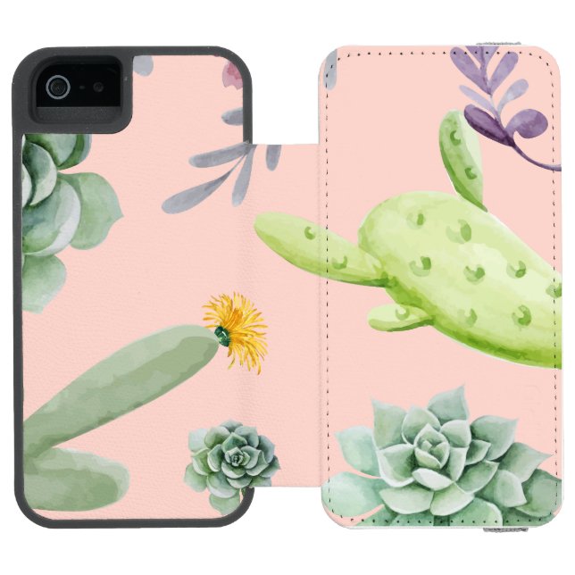 Cactus Mönster 8 Incipio iPhone Wallet Skal (Folio Öppen)