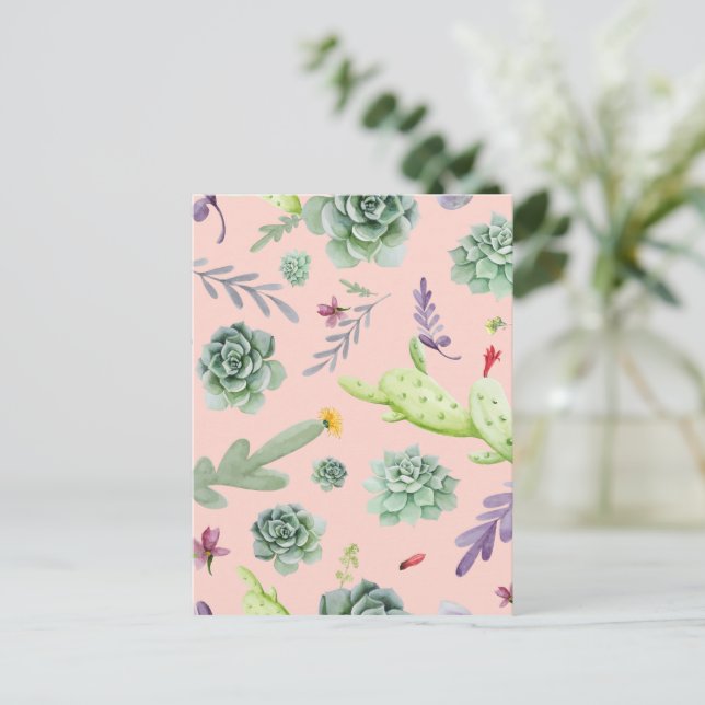 Cactus Mönster 8 Vykort (Stående Fram)