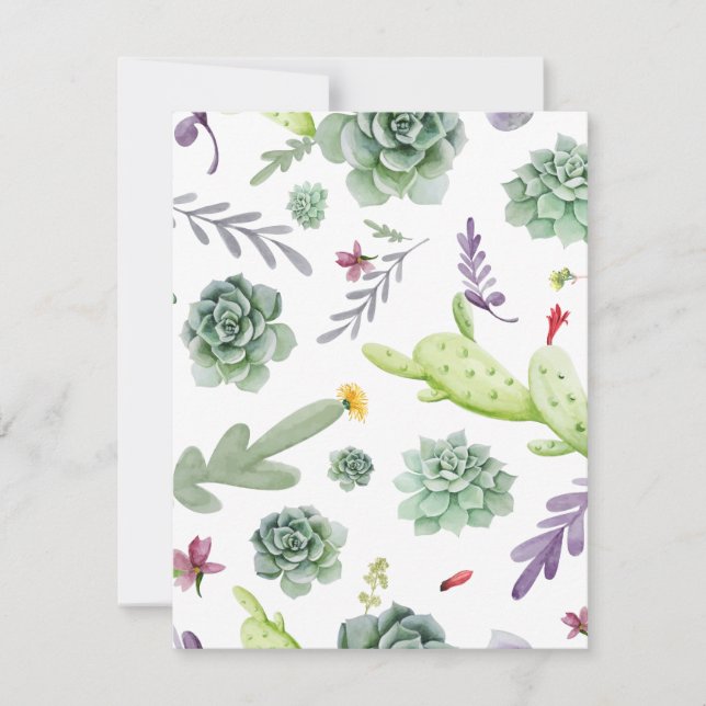 Cactus Mönster Anteckningskort (Framsida)