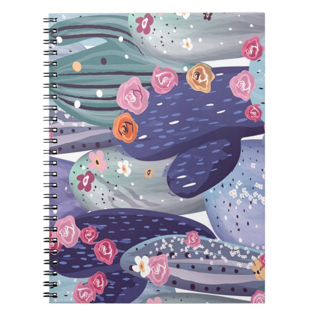 Cactus Mönster Colorful Watercolor Anteckningsbok (Framsidan)