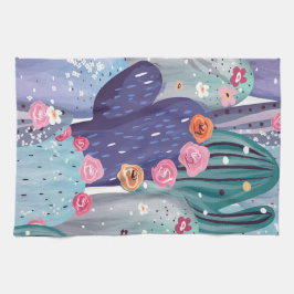 Cactus Mönster Colorful Watercolor Kökshandduk