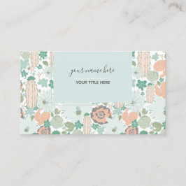 Cactus Mönster Coral Mint Grönt Visitkort