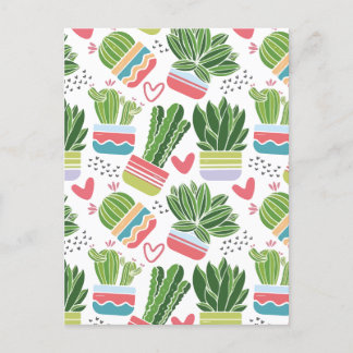 Cactus mönster helg vykort