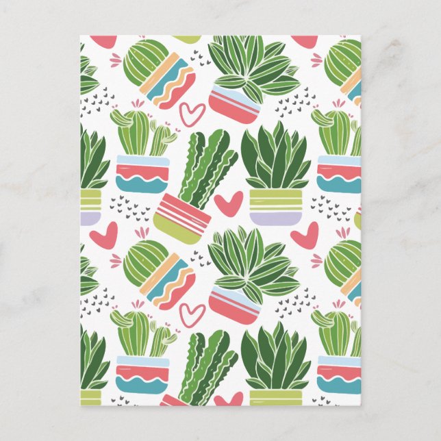 Cactus mönster helg vykort (Framsida)