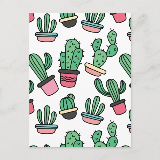 Cactus mönster helg vykort (Framsida)