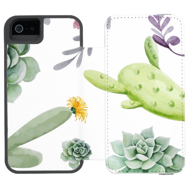 Cactus Mönster Incipio iPhone Wallet Skal (Folio Öppen)