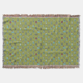 Cactus Mönster Throw Blanket Filt