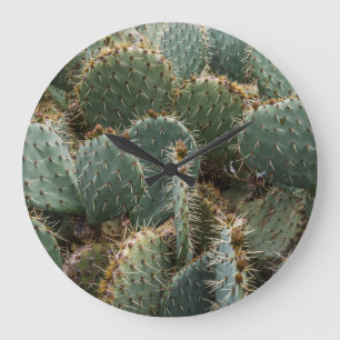 Cactus mönster: trendiget Opuntia ficus-indica. Stor Klocka
