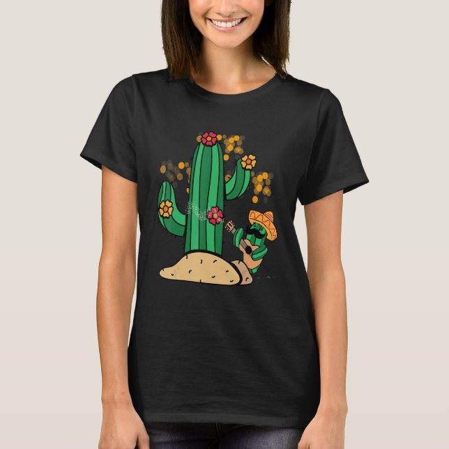cactus music singing guitar sombrero mexicano dese t shirt (Framsida)