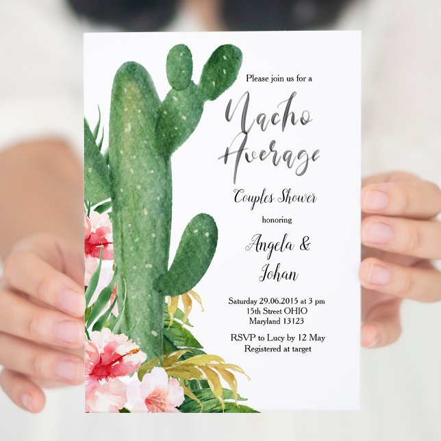 Cactus Nacho Average Par Shower Inbjudningar (Skapare uppladdad)
