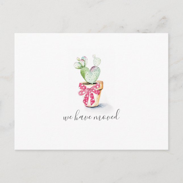 Cactus New Home Helgdag Flytta Announcemet Vykort (Framsida)
