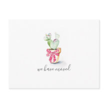 Cactus New Home Helgdag Flytta Announcemet