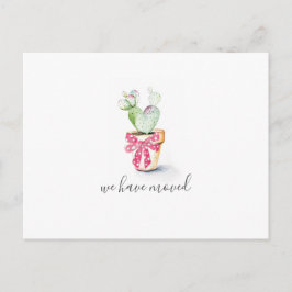 Cactus New Home Helgdag Flytta Announcemet Vykort