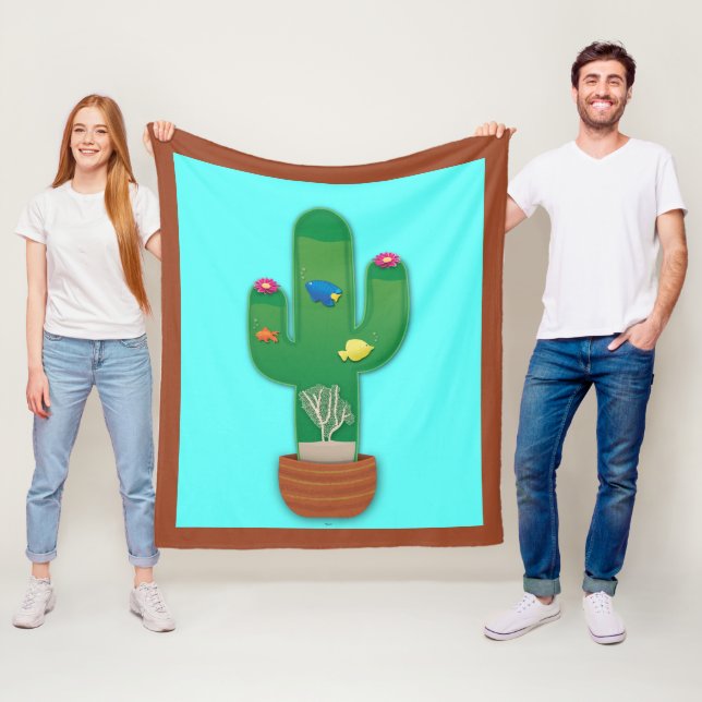 Cactus Oasis Fleecefilt (På plats)