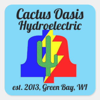 Cactus Oasis HydroElectriCompany Sticker Fyrkantigt Klistermärke