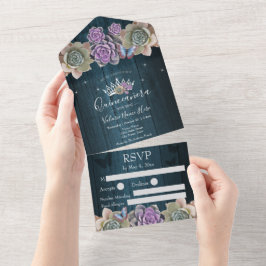 Cactus och Butterfly Elegant Quinceanera wood