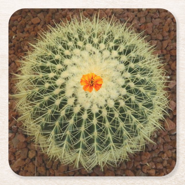 Cactus och Flower Underlägg Papper Kvadrat (Framsidan)