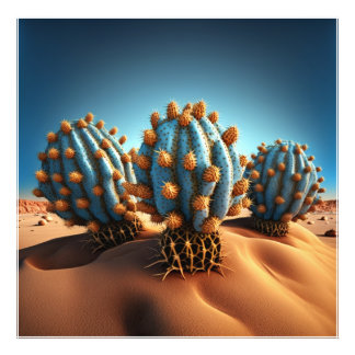 Cactus och handflatan träd samexisterar i harmoni  fototryck