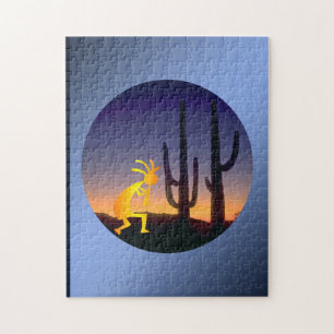 Cactus och Kokopelli Round Pussel