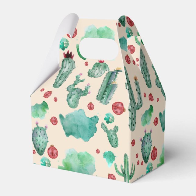 Cactus och ladybug mönster - beige bakgrund presentaskar (Framsidan Sidan)