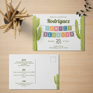 Cactus och Papel Picado Garland Texas Inbjudan Vykort