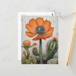 Cactus och Poppy med en Eyeball Vykort