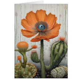 Cactus och Poppy med ett Eyeball-Tillfällen Hälsningskort