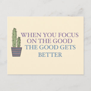 Cactus och Positive Quote  Vykort