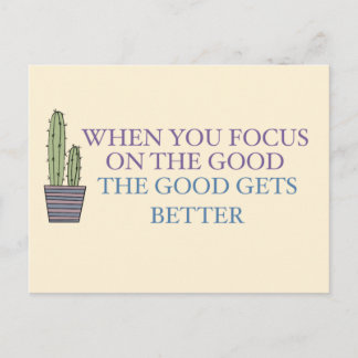 Cactus och Positive Quote  Vykort
