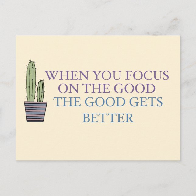 Cactus och Positive Quote  Vykort (Framsida)