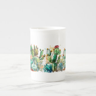 Cactus och Succulents Benporslin Mugg