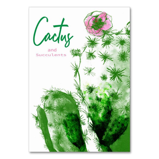 Cactus och Succulents Bordsnummer (Framsidan)