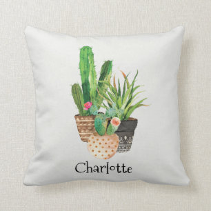 Cactus och Succulents in Pot Kudde