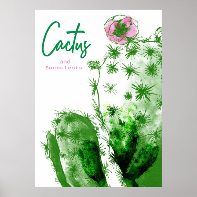Cactus och Succulents Poster (Framsidan)