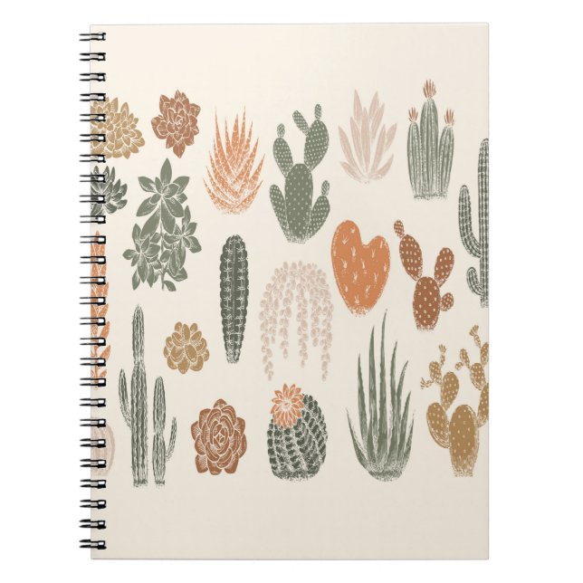 Cactus och succulless mönster anteckningsbok (Framsidan)