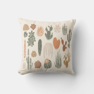 Cactus och succulless mönster kudde