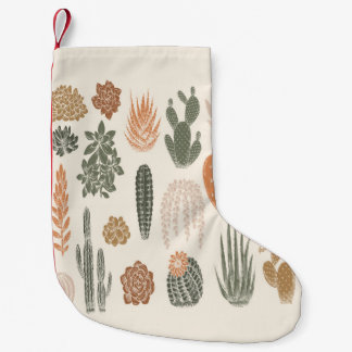 Cactus och succulless mönster liten julstrumpa