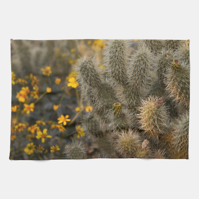 Cactus och Wildblommor Kökshandduk (Horisontell)