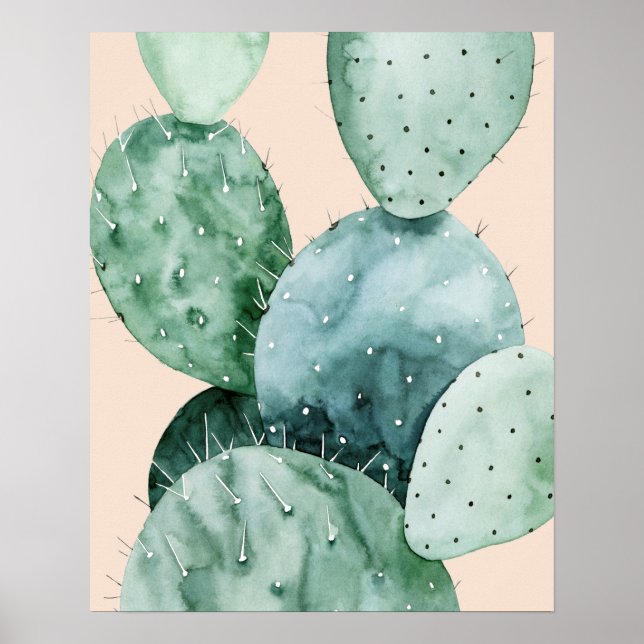 Cactus on Coral Poster (Framsidan)