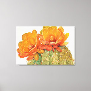 Cactus Orange Blommars Canvastryck