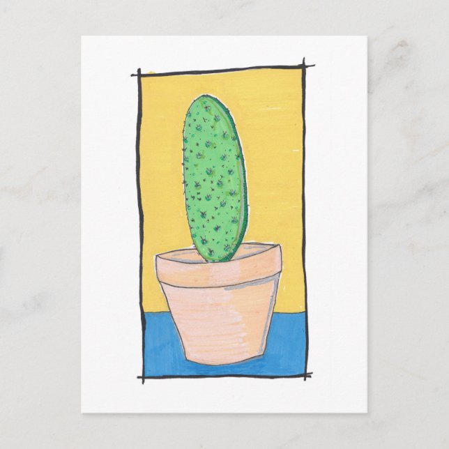 Cactus - original teckning - prickly pear - art vykort (Framsida)