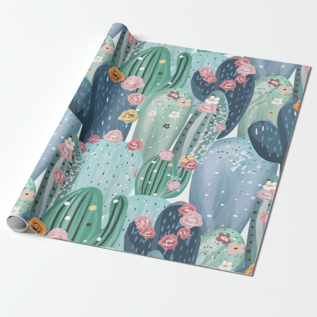 Cactus Overload Wrapping Papprare Presentpapper (Utrullad)